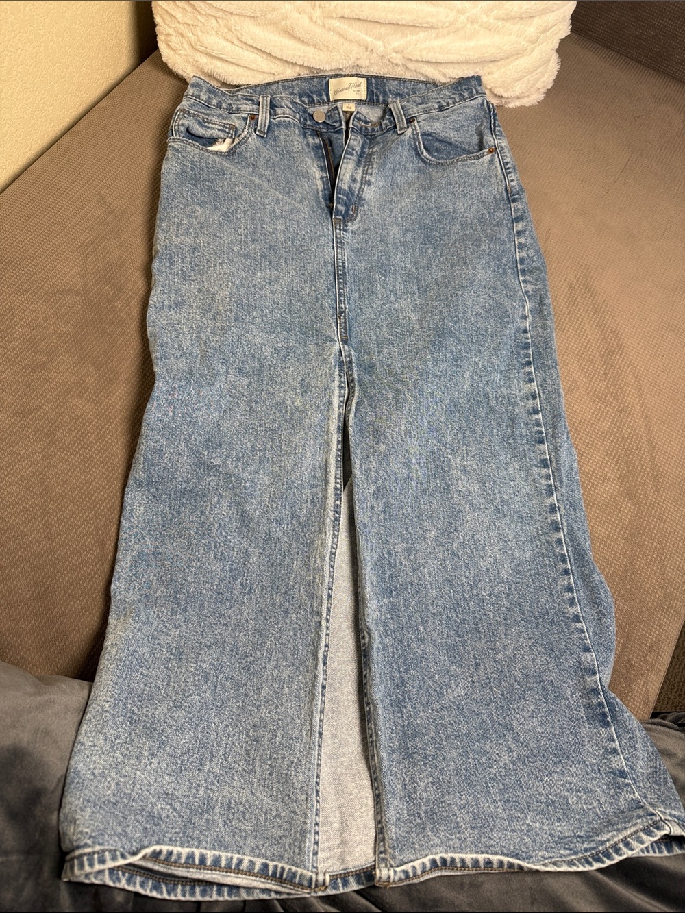 Universal Thread Light Blue Denim Midi Skirt